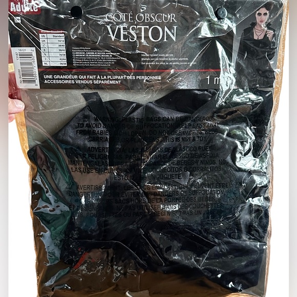 Dark Side Gothic Black Jacket Adult One Size Brand New - Picture 2 of 5